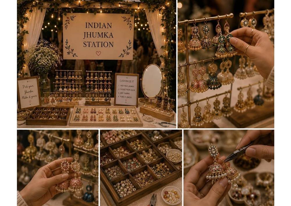 Indian Jhumka Earrings Carnival Stall — Carnival Artist wedding stall by Rajasthan Event Management